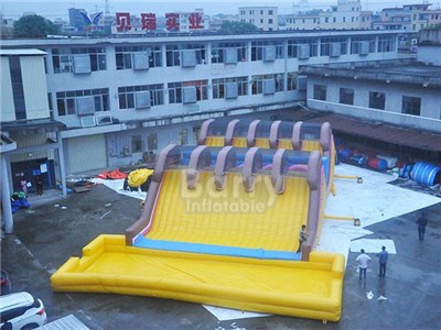 Giant obstacle course inflatable with big pool for sale BY-OC-082